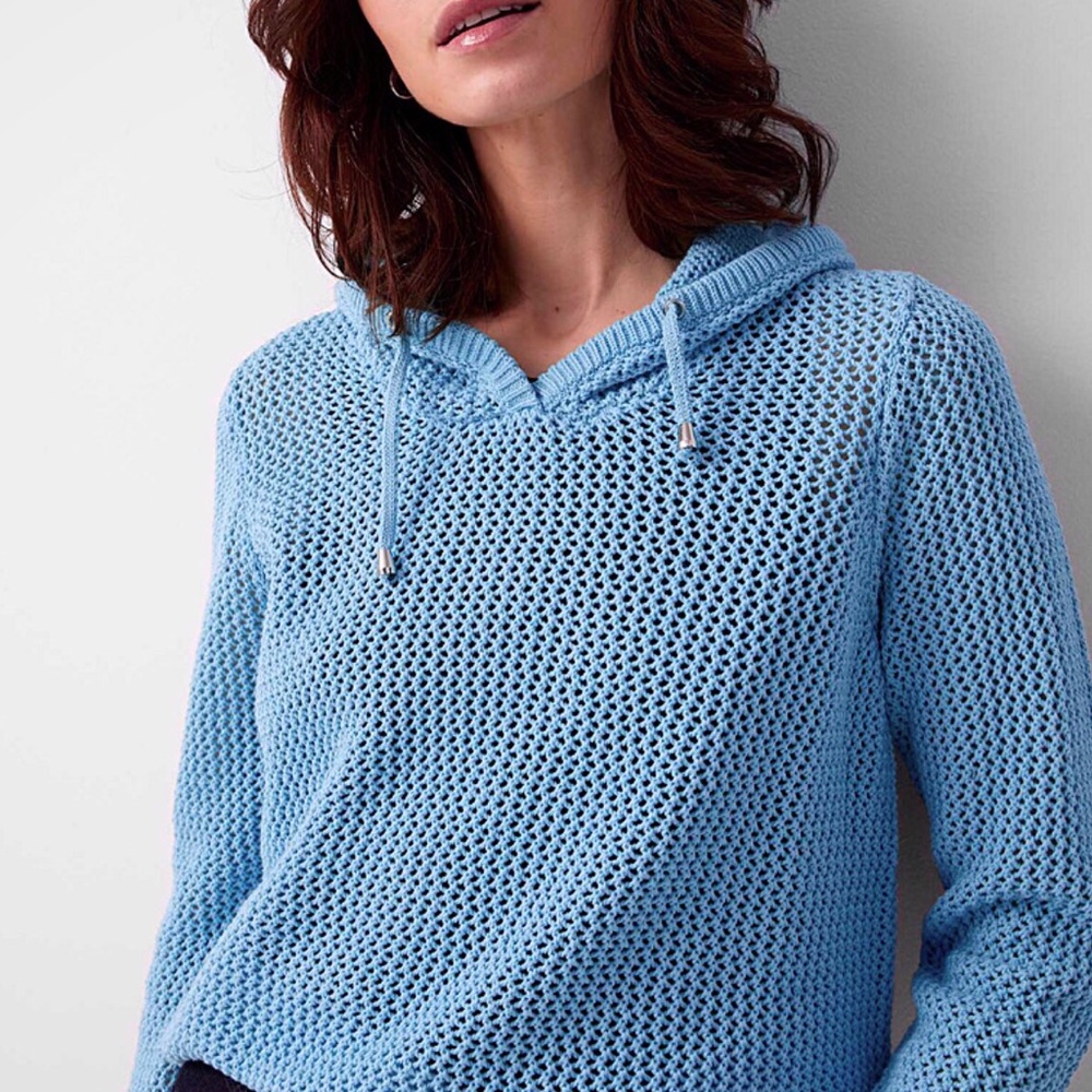 SIMONS CONTEMPORAINE Hooded Mesh Sweater💖💙